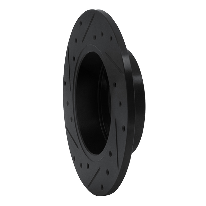 Audi 5000S Quattro Brake Rotor (1) - Rear Right - R1 Concepts - Drilled & Slotted - Black - `85-`00